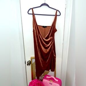 Elegant Brown Velvet Dress